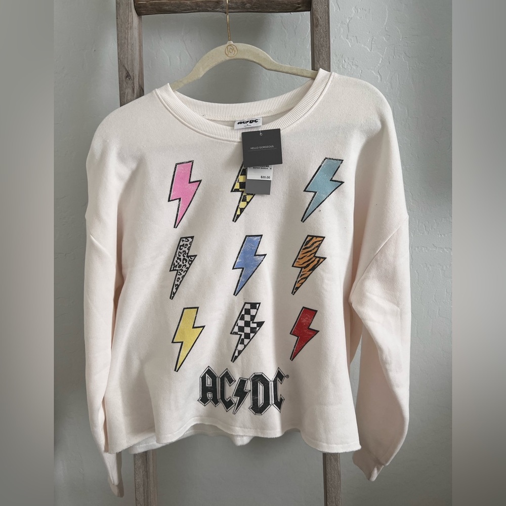 Cropped AC DC sweater